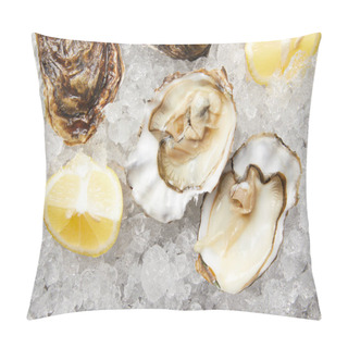 Personality  Fresh Oysters And Lemon Slices On Ice Pillow Covers