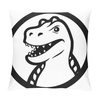 Personality  Dino - Black And White Isolated Icon - Vector Illustration Pillow Covers