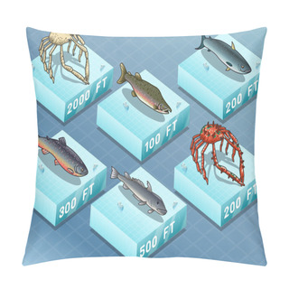 Personality  Isometric Fishes On The Sea Pillow Covers