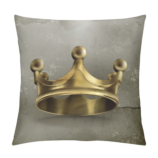 Personality  Gold Crown Old Style Vector Icon Pillow Covers