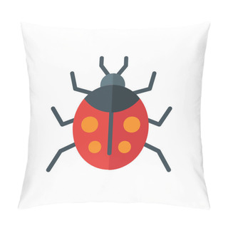 Personality  Ladybug, Bug Flat Icon Logo Illustration Vector Isolated. Spring And Season Icon-Set. Suitable For Web Design, Logo, App, And UI. Pillow Covers