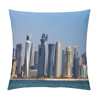 Personality  The West Bay City Skyline Of Doha, Qatar Pillow Covers