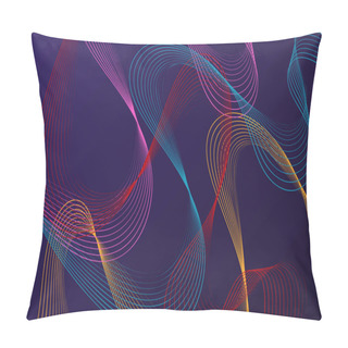 Personality  A Vibrant Purple Background Is Adorned With A Variety Of Colorful Lines That Intersect And Overlap Pillow Covers