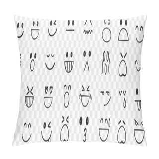 Personality  Hand Drawn Emotions Doodle Set Pillow Covers