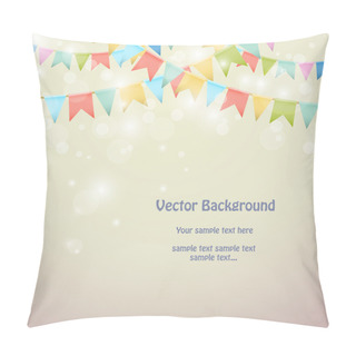 Personality  Holiday Background With Colored Bunting Flags. Pillow Covers