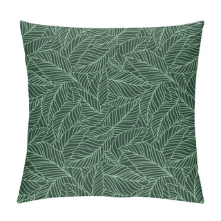Personality  Elegant Seamless Pattern With Delicate Leaves. Vector Hand Drawn Floral Background For Fabric , Wallpaper, Print, Cover, Banner And Invitation. Pillow Covers