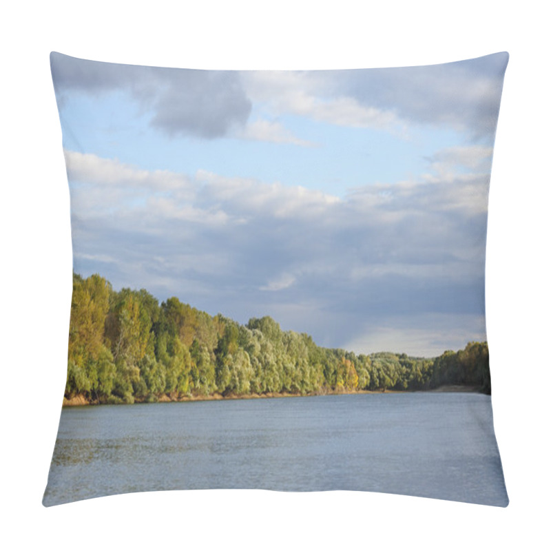 Personality  River And Forest In Autumn Pillow Covers