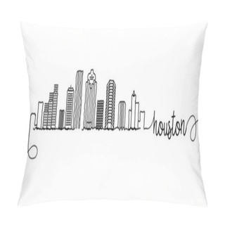 Personality  Houston City Skyline Doodle Sign Pillow Covers