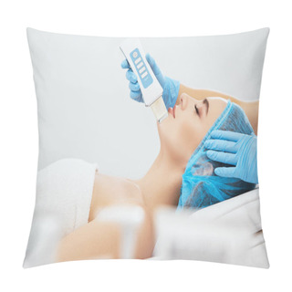 Personality  Girl On Procedure Of Ultrasonic Peeling Pillow Covers