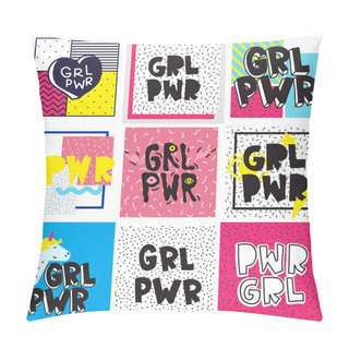 Personality  Typography Colorful Slogan Girl Power Text, Decoration Pillow Covers