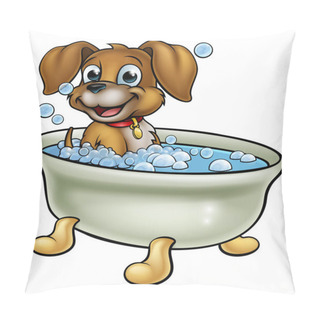 Personality  Dog In The Bath Cartoon Pillow Covers