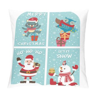 Personality  Vintage Christmas Poster Design Pillow Covers