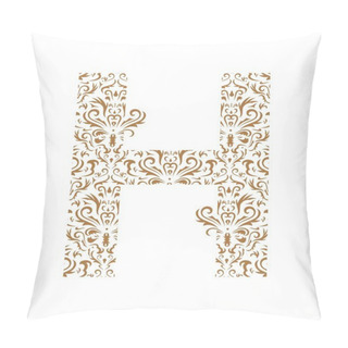 Personality  Floral Letter. Ornament Font Pillow Covers