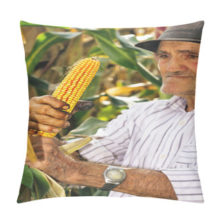 Personality  Old Man Harvesting Corn Pillow Covers