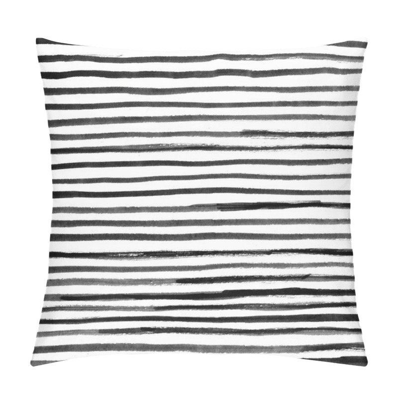 Personality  Black Ink Abstract  Stripes Background. Hand Drawn Lines. Ink Illustration. Simple Striped Background. Pillow Covers
