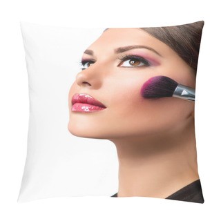 Personality  Makeup. Make-up Applying. Rouge. Blusher Pillow Covers