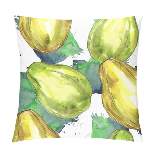Personality  Exotic Papaya Wild Fruit In A Watercolor Style Pattern. Pillow Covers