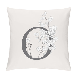 Personality  Vector Blooming Floral Number Zero Monogram And Logo Pillow Covers