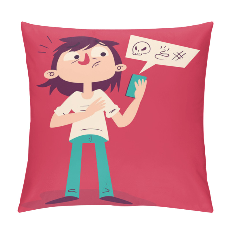 Personality  Tense Girl Arguing on the Phone pillow covers