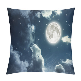 Personality  Night Sky With Stars And Full Moon Pillow Covers