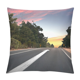 Personality  Empty Countryside Road With White Arrow Pillow Covers