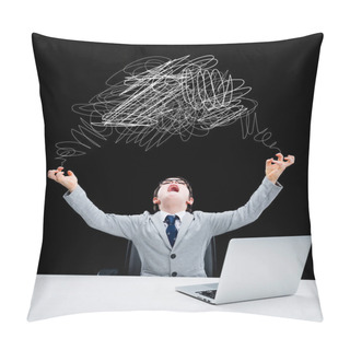 Personality  Boy Pretending To Be Businessman  Pillow Covers