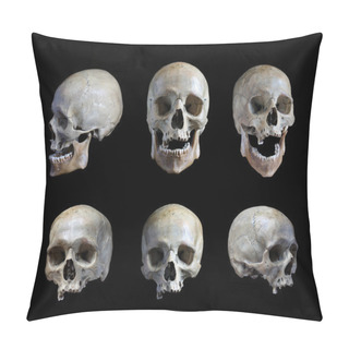 Personality  Skull Of The Person On A Black Background Pillow Covers