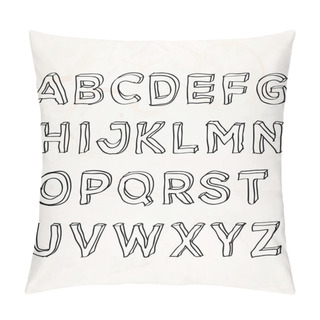 Personality  Hand Drawn Vector Alphabet Pillow Covers
