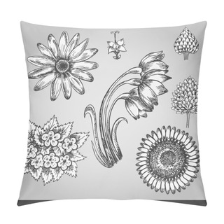 Personality  Handmade Flowers Panache. Vector Illustration In Retro Style Pillow Covers