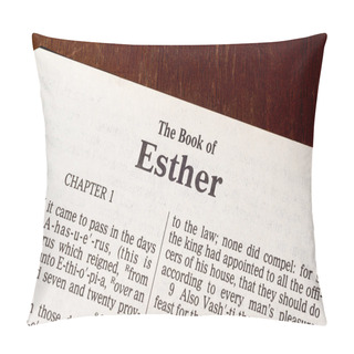 Personality  Close-up Photo Of The Title Page Of The Book Of Esther Pillow Covers