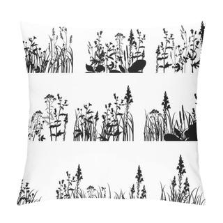 Personality  Silhouettes Of Flowers And Grass Pillow Covers