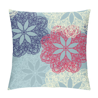 Personality   Seamless Pattern With Circular Ornaments Like A Snowflakes Pillow Covers