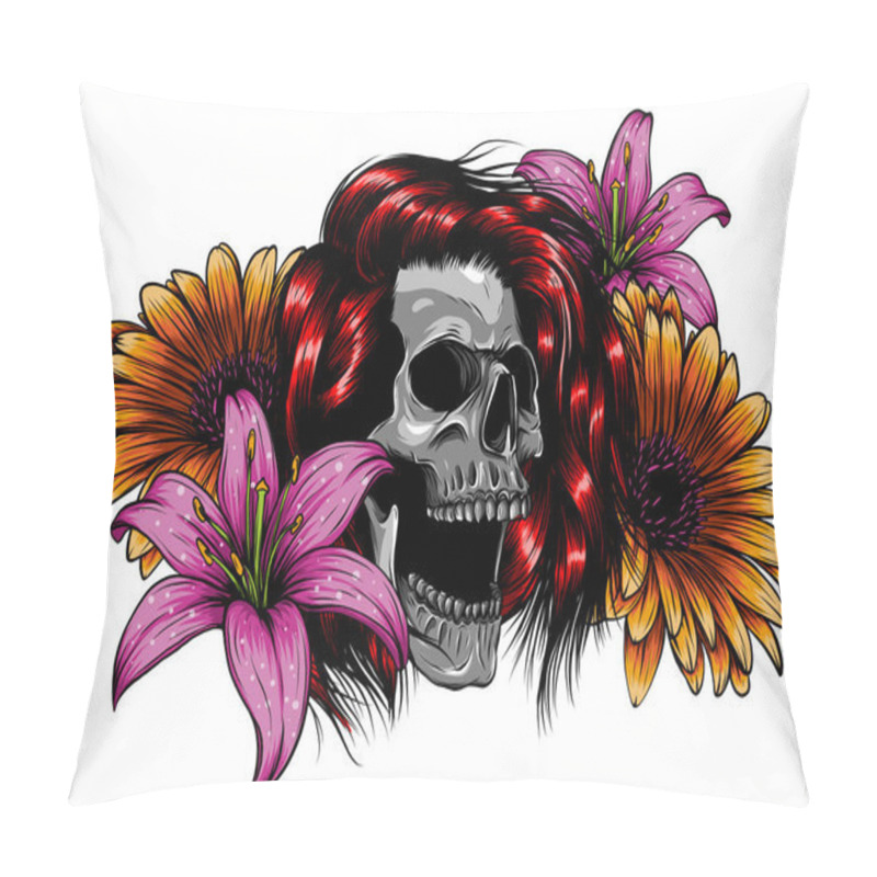 Personality  Girl With Sugar Skull Day of the Dead vector pillow covers