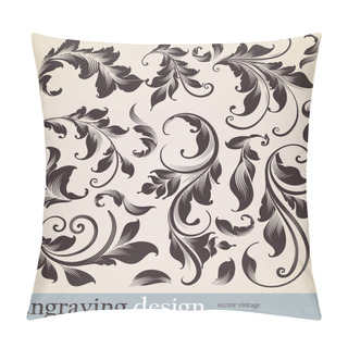 Personality  Hand Drawn Floral Background With Flowers, Greeting Vector Card For Retro Design Pillow Covers