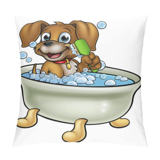 Personality  Cartoon Dog In The Bath Pillow Covers