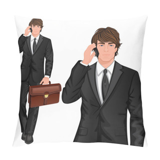 Personality  Young Businessman Standing Pillow Covers