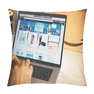 Personality  Amazon Prime Day Man Shopping On Laptop Deals Pillow Covers