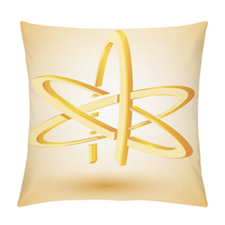 Personality  Golden Symbol Of Atheism. Vector Illustration Pillow Covers