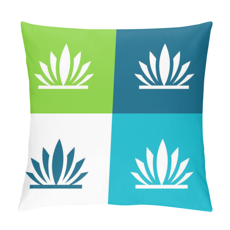 Personality  Agave Flat four color minimal icon set pillow covers