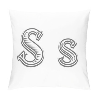 Personality  Font Tattoo Engraving Letter S Pillow Covers