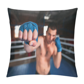 Personality  Boxer In Blue Wrist Wraps Training  Pillow Covers