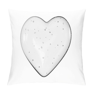 Personality  Water Glass Heart Shape Isolated On White Background. Abstract 3d Geometric Object Illustration Render With Clipping Path. Pillow Covers