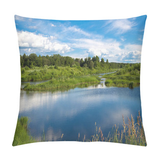 Personality  Beautiful Summer Rural Landscape With A River Pillow Covers