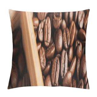 Personality  Coffee Beans In Wooden Box, Dark And Medium Roast, Caffeine And Energy, Coffee Background, Banner Pillow Covers