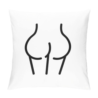 Personality  Female Bare Butt Icon Vector. Female Bare Butt Sign. Isolated Contour Symbol Illustration Pillow Covers