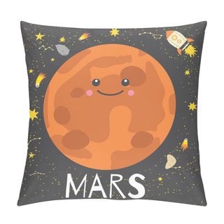 Personality  Vector Illustration Planet Mars Pillow Covers