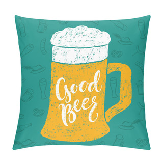 Personality  Good Beer In A Beer Glass Form Pillow Covers