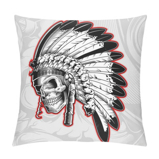 Personality  Skull Mafia With Gun Hand Drawing Vector Pillow Covers