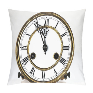 Personality  Old Clock With Roman Numerals. Pillow Covers