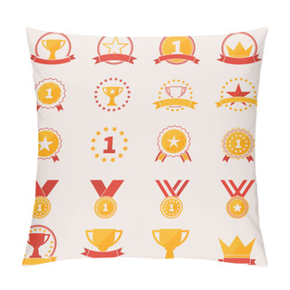 Personality  Set Of Awards And Victory Icons Pillow Covers